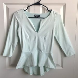 1/4 sleeve peplum top
